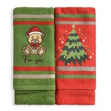 Set Strofinacci Natalizi Maestri Cotonieri Canovacci spugna 2 Pezzi Natale 6237