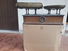 BILANCIA  DOPPIO PIATTO PIATTI  OTTONE PUNZONATO primi 900 9 pesi a corredo