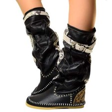 Indianini Vera Pelle Neri e Stampa Pitone Originali KikkiLine