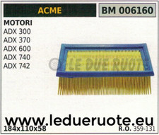 359131 FILTRO ARIA COMPLETO MOTORE ACME ADX 300 370 600 740 742 184x110x58