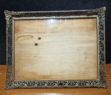 Cornice Portafoto Fotografia in Metallo Traforato Argentato Stile Antico '900