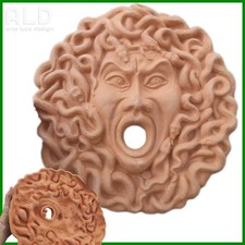 Volto di Medusa terracotta grezza per fontana decorazione murale fregio parete