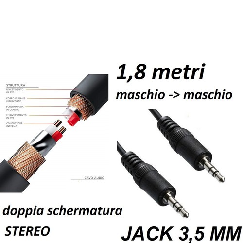 Cavo jack audio - 1,8m, aux