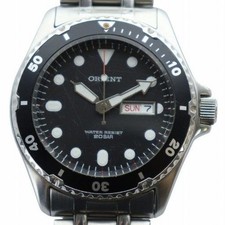 Orologio ORIENT UG15 C3 Quarzo Quadrante Argento Calendario Cinturino Nero Uo...