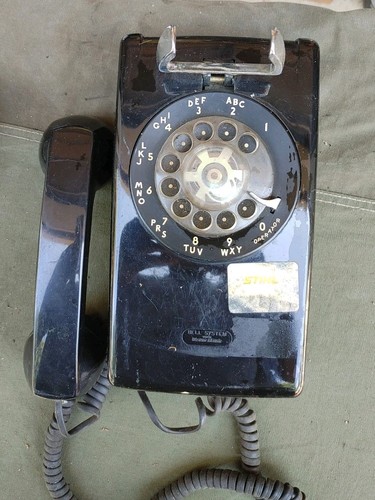 Telefono rotante nero - telefono,
