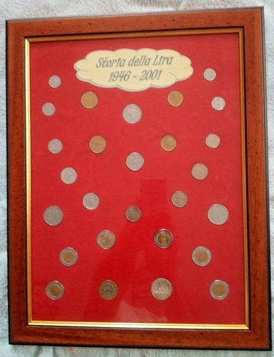 Quadro con serie monete - , lira
