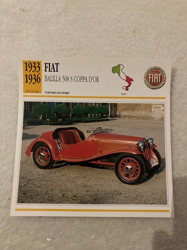 Carte fiche auto fiat - carte,