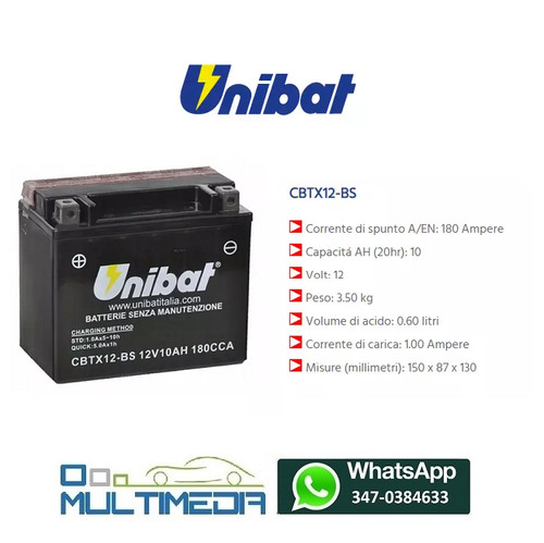 Batteria moto unibat aprilia - batteria,