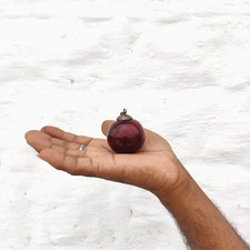 Antico Kugel 1.8 " Rosso Palla di Vetro Rotondo Natale Ornamento Germania 429