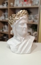 Hervit Busto In Porcellana Dante Alighieri Col. Bianco E Oro