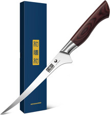 Coltello per Sfilettare 18Cm, Professionale Coltello Da Disosso Super Affilato, 