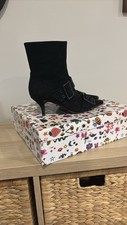 Stivali Jeffrey Campbell aggiornati in camoscio nero taglia 8