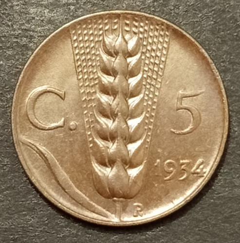 Centesimi lire spiga 1934 - 5,
