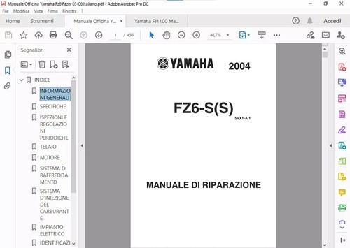 Manuale officina yamaha fz6 - yamaha,