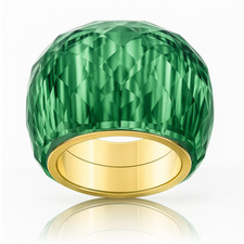 Anello Swarovski Nirvana Cristallo Verde Placcato Oro Acciaio Inox Misura 6 5508714