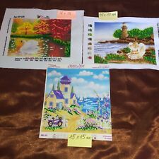 Quadri Ricamati  Con Le PERLINE   tema vista lago