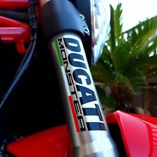 ADESIVO DUCATI MONSTER + TRICOLORE NERO PER FORCELLE 14 CM. PRESPAZIATO. TOP!