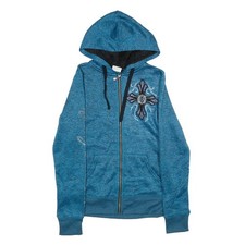 Felpa con cappuccio e zip blu