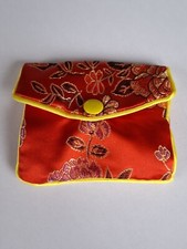 Carino sacchetto rosso cinese gioielli bottoni zip ricamato riempimento calza 9x7 cm