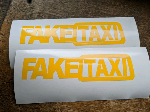 Fake taxi diecut vinyl - taxi, window