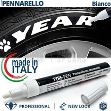 Pennarello Pneumatici BIANCO Scritte Gomme INDELEBILE RESITENTE ad Acqua e Tempo