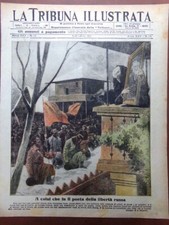 Copertina Tribuna Illustrata nr. 14 del 1917 WW1 Casa di Tolstoj Popolo Russo