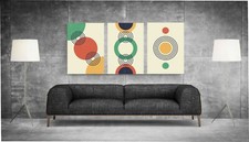 QUADRI MODERNI STAMPA SU TELA NORDICO SCANDINAVO ASTRATTI ASTRATTO CERCHI T283