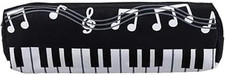 Astuccio Nero in Tessuto Oxford, Quadrato Singolo Strato Con Note Musicali Piano