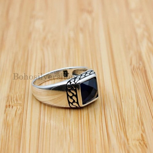 Blue sapphire handmade mens - sapphire,