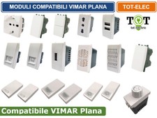 MODULI PRESE INTERRUTTORI SHUCKO PULSANTI TV DIMMER COMPATIBILE VIMAR PLANA