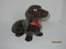 Ceramic Dachshund  Chocolate/ Brown Bank