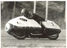 1956 AUTODROMO DI MONZA Prove MOTO GP Romolo FERRI a bordo della GILERA 125 Foto