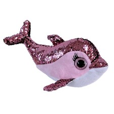 Delfino 40cm Peluche Paillettes Lustrini Reversibile Rosa Girabrilla