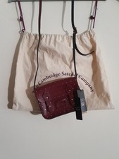 Borsa Cambridge Satchel Company "The Tiny" Oxblood Gold Dot nuova