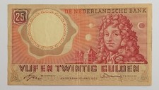 Banconota Olanda 25 fiorini 1955 Pick#87 VF