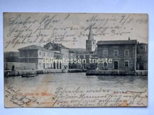 TRIESTE MUGGIA un saluto Molo Pescheria vecchia cartolina