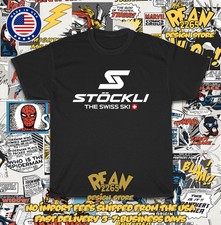 Nuova T-Shirt Stockli The Swiss Ski Logo Maglietta Uomo Maglietta Americana