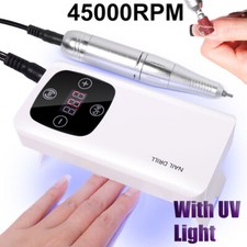 Macchina Manicure Elettrica Portatile Ricaricabile 45000RPM Trapano Unghie Forte Lima