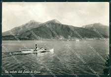 Como Lago di Como RETRO BIANCO Battello PIEGHE Foto FG cartolina KB3225