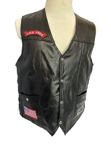 Gilet motociclista pelle - da,