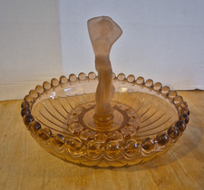 Joseph Inwald Art Deco ciotola galleggiante dama danzante in vetro smerigliato rosa