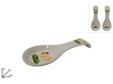 1 Pezzo Poggiamestolo da Cucina in Ceramica Pasquale 23 x 8,5 x 3,5 cm 2 Decori