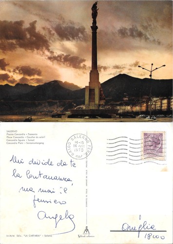 Cartolina salerno piazza - cartolina,