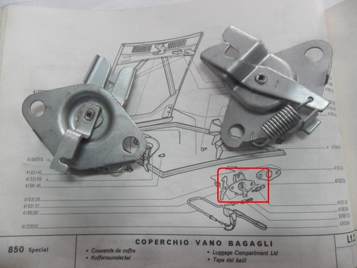 Chiusura cofano anteriore - cofano, fiat