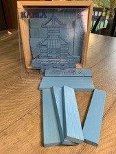 KAPLA 40 pz Set di tavole per blocchi da costruzione in legno blu in scatola di legno con coperchio scorrevole