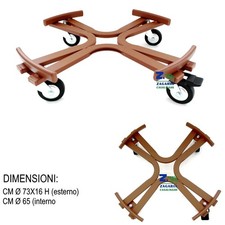 CARRELLO PORTA PIANTE PER VASO DIAM. CM 65 METALLO CON RUOTE INDUSTRIALI