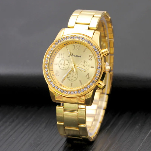 Geneva luxury rhinestone watch - luxury,