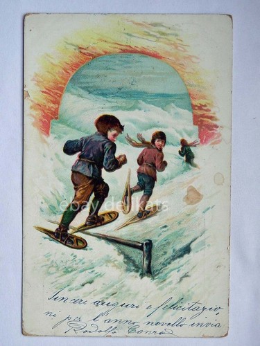 Bambini montagna neve - bambini, ciaspole