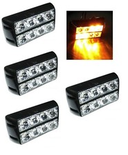 4 Pezzi 8 Led Luce Ambra