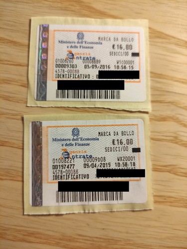 Marche bollo 00 euro - marche, 16,00